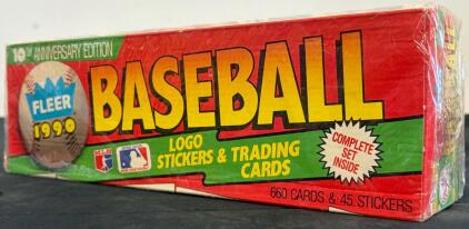 1990 Fleer Baseball Complete Set &ndash; 10th Anniversary Edition, 660 Cards, 45 Stickers, Factory Sealed