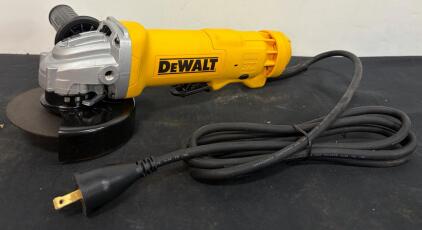 DEWALT DWE402 4-1/2" Angle Grinder, 11A 120V, 11,000 RPM, Tool-Free Guard, Side Handle Included (Like-New)