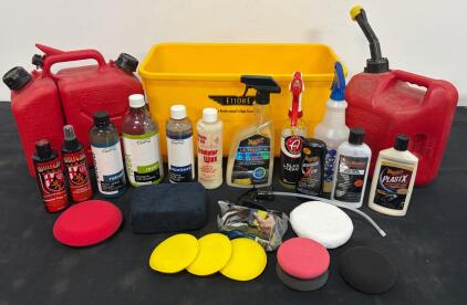 Complete Car Detailing and Maintenance Kit &ndash; Meguiar's, CarPro, Wolfgang, Applicators, Fuel Cans, Bin