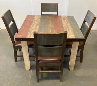 International Furniture 42" Square Dining Table Set With 4 Chairs