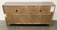 Rustic Wooden Media Console With 8 Drawers, Distressed Multitone Finish, And Cable Management - 5