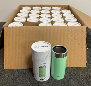 KOOLBREW Slim Kooling Can - 12 oz Lime Stainless Steel Insulated Can Cooler Qty: 24