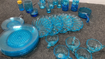 Blue and Turquoise Glassware