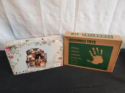 Flever M2132 Dream Building Pavilion DIY Miniature Dollhouse Kit with LED Lights and Dust Cover
