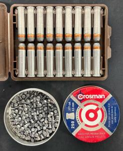 Crosman .177 Cal Wadcutter Pellets & 18 Reusable Airgun Cartridges