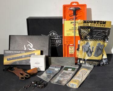 Firearm Accessories Lot: Houston IWB Holster, Hoppe&rsquo;s .22 Cleaning Kit, Weaver Mounts, Case