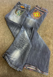 Cowgirl TUFF Co. Women's Western Jeans, Bootcut, W32 L33, Embroidered Pockets (2 Pairs)