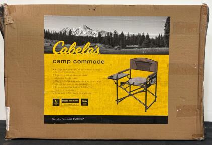 Cabela's Big Outdoorsman Camp Commode, Portable Camping Toilet With Side Table And Mesh Bag