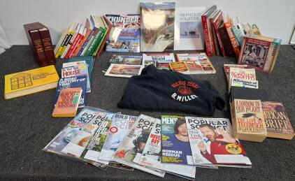 Large Lot: Books, Magazines, Puzzle & Glenns Ferry Pilots Hoodie, 50+ Items, DIY, History, Science