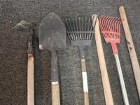 Assorted Garden Hand Tools &ndash; 8 Pieces Including Shovels, Rakes, And Hoe - 3
