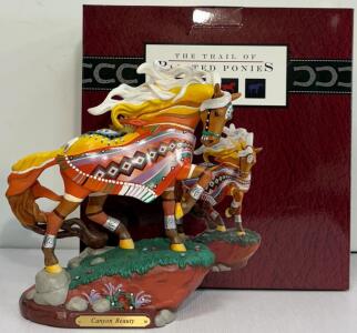 Trail Of Painted Ponies Canyon Beauty Figurine By Cheryl A. Harris, 9.5" Resin With Brass Plaque