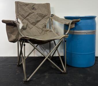 ALPS Mountaineering Folding Camping Chair & 55-Gallon HDPE Blue Drum
