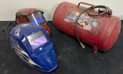 Kobalt Blue & Flame Auto-Darkening Welding Helmets And Portatank 7 Gal Air Tank