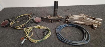 Trailer Accessory Bundle: Scissor Jack, 4-Pin Wiring Harness, Hitch Mount, Extension Cable