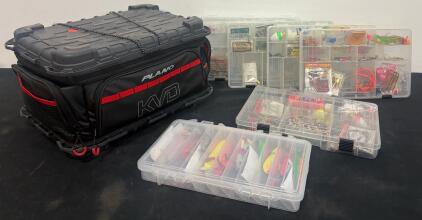 Plano KVD Tackle Bag with 8 Loaded 3750 Boxes, Mixed Lures, Attractants, Hooks & Accessories