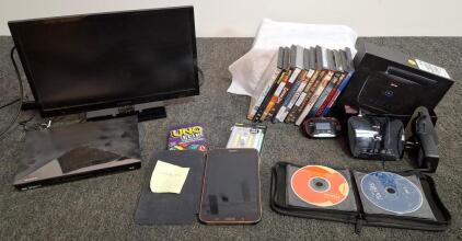Samsung Galaxy Tab 3 7.0 Tablet, Insignia Monitor, Sony Blu-ray Player, Verizon Router, Media Bundle(all powered on except the tablet, was unable to test