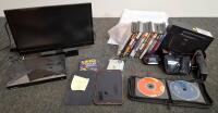 Samsung Galaxy Tab 3 7.0 Tablet, Insignia Monitor, Sony Blu-ray Player, Verizon Router, Media Bundle(all powered on except the tablet, was unable to test
