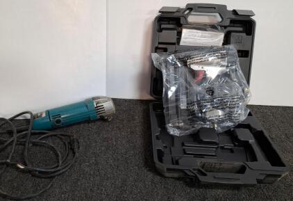 Porter-Cable BN200C 18-Gauge Pneumatic Brad Nailer Kit, Makita disk grinder ( powered on)