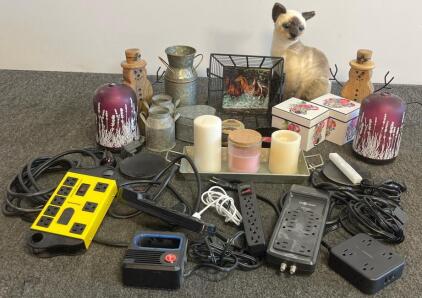 Mixed Lot: Home D&eacute;cor & Power Accessories &ndash; 20+ Items, Includes Diffusers, Mugs, Power Strips