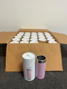 KOOLBREW Slim Kooling Can 12 oz Glitter Pink Stainless Steel Insulated Twist-Lock Cooler qty:25