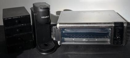 Ninja Foodi Digital Air Fry Toaster Oven & Keurig K-Express Black Single Serve Coffee Maker