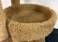 Multi-Level Beige Cat Tree with 3 Perches & Scratching Posts, 50" Tall, Heavy Wear to Lower Posts - 4