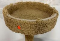 Multi-Level Beige Cat Tree with 3 Perches & Scratching Posts, 50" Tall, Heavy Wear to Lower Posts - 6