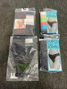 Large Women's Thong Underwear Multipack &ndash; Ex Officio, Jo & Bette, NOBO, Assorted Colors, New