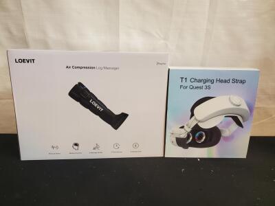 LOEVIT Air Compression Leg Massager & T1 Charging Head Strap for Quest 3S, Boxed Accessories