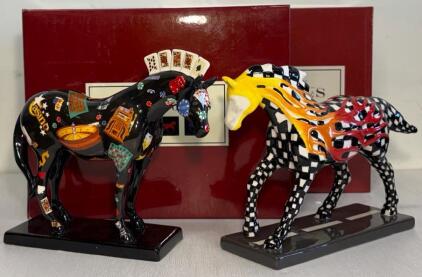 Trail of Painted Ponies "Horsepower to Burn" & "Five Card Stud" 2006 Ltd. Ed. Figurines w/ Box