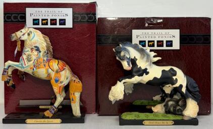Trail of Painted Ponies &ldquo;Don&rsquo;t Fence Me In&rdquo; & &ldquo;Carries the Spirit&rdquo; Figurines, Boxes, Retired