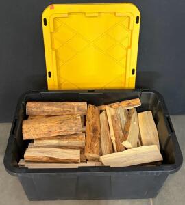 27 Gallon Tote with Seasoned Split Pine Firewood, Approx. 40-60 lbs, Standard 16 in Logs