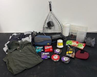 Fishing & Camping Bundle: Plano Tackle Bag, 3XL Shirts, Stren Line, Peerless Mantles, Net