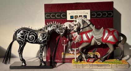 Trail of Painted Ponies "Willing" & "Crusader" Figurines, 6.5" Resin, Boxed, Limited Edition