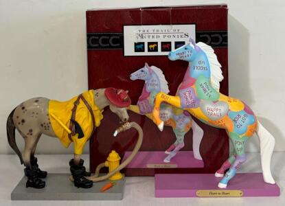 Trail of Painted Ponies "Fireman Pony" 1453 & "Heart to Heart" 4036429 Figurines, Numbered