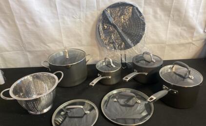 Calphalon 10-Piece Hard-Anodized Nonstick Cookware Set with Tempered Glass Lids