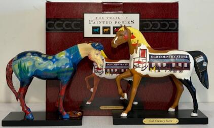 Trail of Painted Ponies Collectible Figurines: "Old Country Store" & "Go Van Gogh"