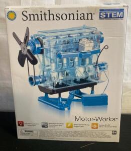 Smithsonian Motor-Works 4-Cylinder Engine Model Kit, 8+, Battery-Powered, Includes Poster- Sealed