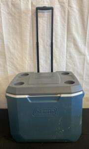 Coleman 50-Quart Xtreme Wheeled Cooler, Blue/Grey, 5-Day Ice Retention, Telescoping Handle