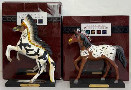 Trail of Painted Ponies War Eagle & Trailblazer, Limited Edition Handcrafted Figurines w/ Boxes