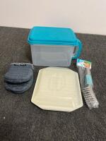 Assorted Kitchenware Set &ndash; Storage Container, Trays, Heart Plates, Utensils, Sponge Ballz, 14 pcs - 10