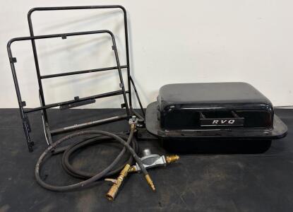 RVQ by Vitco Portable RV Propane Grill, 12,000 BTU, Bracket Mount, Hose & Regulator Included