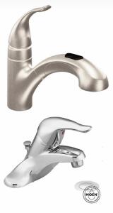 (2) Moen L64621 Chateau Bathroom Faucets & 67315SRS Integra Kitchen Faucet
