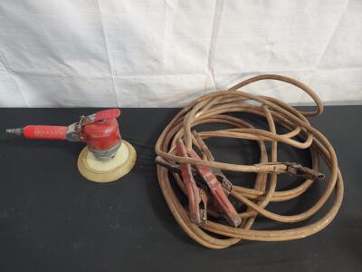 Dual-Action Pneumatic Sander with 6in Pad, 1/4" Inlet & 20ft 4AWG Heavy-Duty Jumper Cables