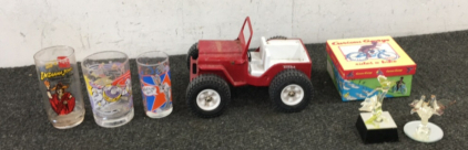 Vintage Tonka Toy Jeep, Vintage Cups And More