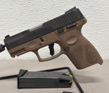 Taurus G2C 9mm Semi-Auto Pistol, FDE Frame, 3.2" Barrel, 12+1 Mag, Serial# ADE401546