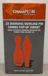 Champion .22 Diamond Pop-Up Target, Steel Construction, High-Visibility Orange