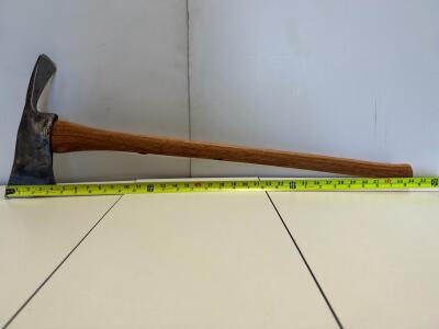 Antique Broad Axe, 33" Length, 10.5" Blade, Single Bevel, Offset Handle