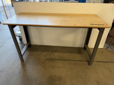 Kobalt 72-Inch Steel Workbench with Wood Top & Red Outdoor Patio Umbrella and Cast Iron Base