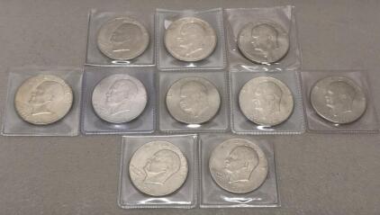 10 Eisenhower Dollar Coins Lot &ndash; 1971, 1972, 1974, 1976 Bicentennial, 1978 &ndash; $1 US Coins